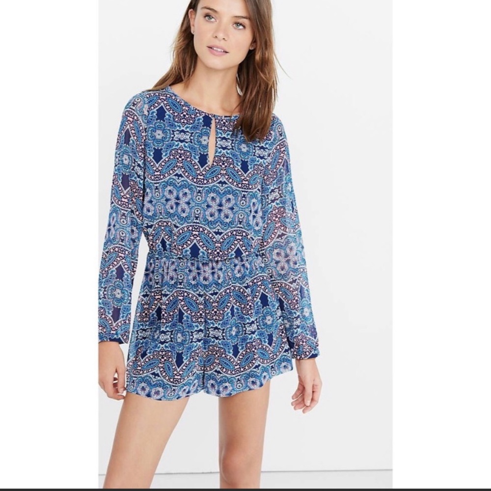 Express paisley pattern sheer romper